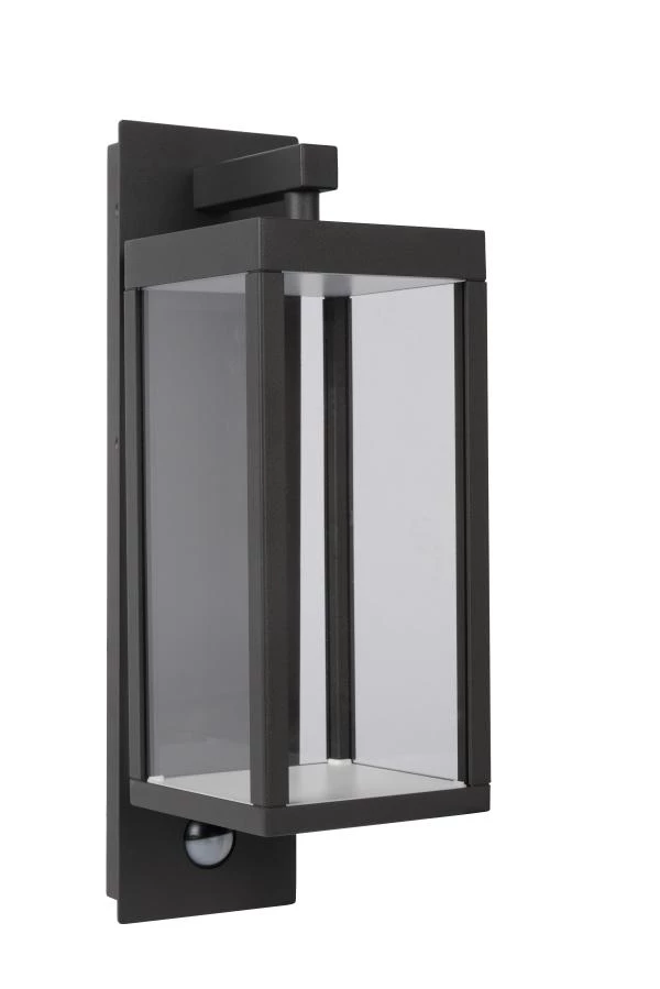 Lucide CLAIRETTE - Wandlamp Binnen/Buiten - LED - 1x15W 3000K - IP54 - Beweging & dag/nacht sensor - Antraciet - uit